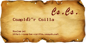 Csaplár Csilla névjegykártya